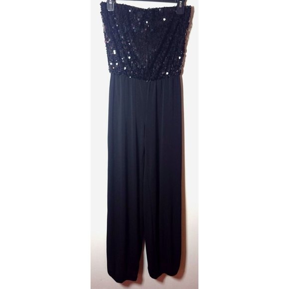 Womens Strapless Jumpsuit Charlotte Russe Black Small - Picture 9 of 12